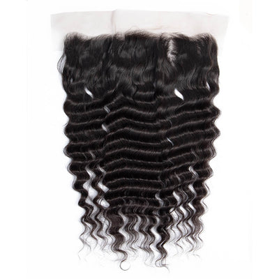 DRESSMAKER Deep Wave Hand Tied 13x4 Lace Closure Natural Color DRESSMAKER HAIR OFFICIAL STORE