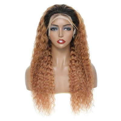 DRESSMAKER 13x4 Deep Wave Lace Front Human Hair Wig HD Lace 100% Brazilian Human Hair (T1B/30) DRESSMAKER HAIR OFFICIAL STORE