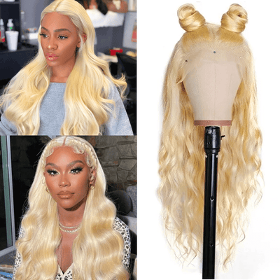 DRESSMAKER Blonde Body Wave HD Lace 130% Density T Part Human Hair Lace Wig DRESSMAKER HAIR OFFICIAL STORE