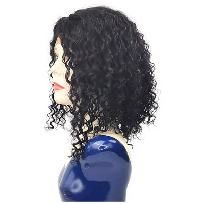 DRESSMAKER Lace Part Wig Short Bob Curly Human Hair Wigs Natural Color(Harper Max) DRESSMAKER HAIR OFFICIAL STORE