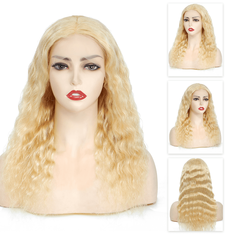 DRESSMAKER Hand Tied HD Lace Wig Blonde Loose Deep T Part Human Hair Wig DRESSMAKER HAIR OFFICIAL STORE