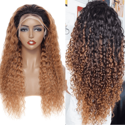 DRESSMAKER 13x4 Deep Wave Lace Front Human Hair Wig HD Lace 100% Brazilian Human Hair (T1B/30) DRESSMAKER HAIR OFFICIAL STORE