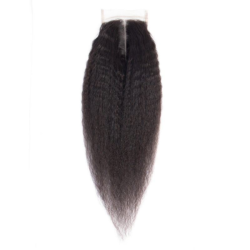 DRESSMAKER Kinky Straight Hand Tied 4x4 Lace Closure Natural Color DRESSMAKER HAIR OFFICIAL STORE