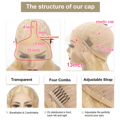 DRESSMAKER Hand Tied HD Lace Wig Blonde Loose Deep T Part Human Hair Wig DRESSMAKER HAIR OFFICIAL STORE