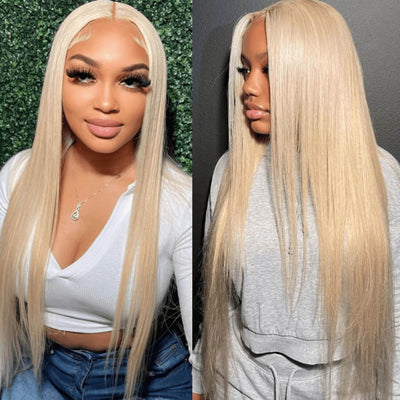 DRESSMAKER 13x4 Blonde Straight Lace Frontal Wig Hand Tied HD Lace Human Hair Wig DRESSMAKER HAIR OFFICIAL STORE