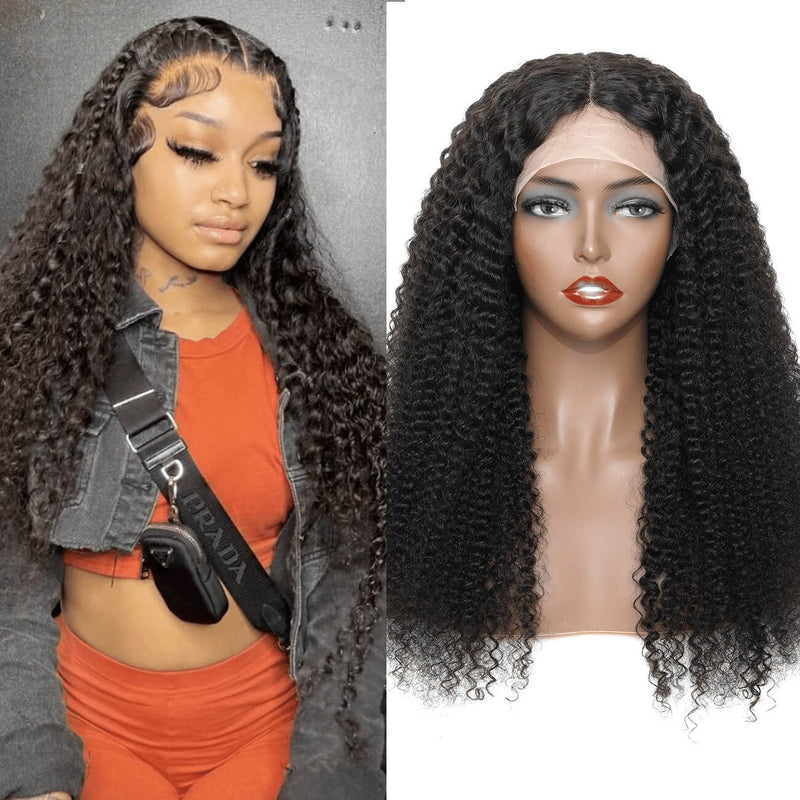 DRESSMAKER 13x4 Deep Wave Lace Front Wig HD Lace Human Hair Curly Wig Natural Color DRESSMAKER HAIR OFFICIAL STORE