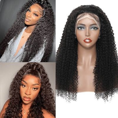 DRESSMAKER 13x4 HD Lace Jerry Curl Lace Front Human Hair Wig Natural Color DRESSMAKER HAIR OFFICIAL STORE