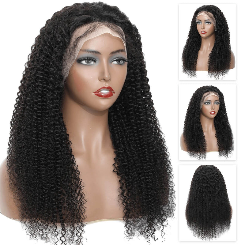 DRESSMAKER 13x4 HD Lace Jerry Curl Lace Front Human Hair Wig Natural Color DRESSMAKER HAIR OFFICIAL STORE