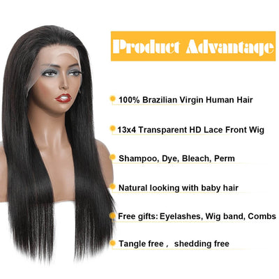 DRESSMAKER 13x4 Straight Lace Front Human Hair Wig HD Lace Natural Color DRESSMAKER HAIR OFFICIAL STORE