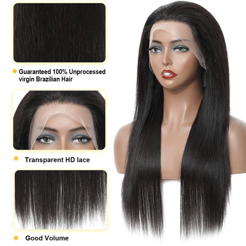 DRESSMAKER 13x4 Straight Lace Front Human Hair Wig HD Lace Natural Color DRESSMAKER HAIR OFFICIAL STORE