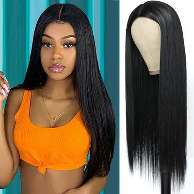 DRESSMAKER Long Straight T Part Human Hair Wig Pre Plucked Unprocessed Human Hair Wig Natural Color DRESSMAKER HAIR OFFICIAL STORE