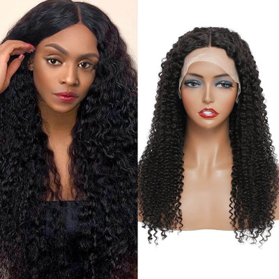 DRESSMAKER Deep Wave T-Part Human Hair Wig HD Lace Pre Plucked Middle Part Wig Natural Color DRESSMAKER HAIR OFFICIAL STORE