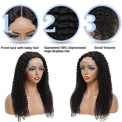 DRESSMAKER Deep Wave T-Part Human Hair Wig HD Lace Pre Plucked Middle Part Wig Natural Color DRESSMAKER HAIR OFFICIAL STORE