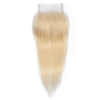 DRESSMAKER Straight Blonde Human Hair Closure 4x4 Hand Tied Lace Closure DRESSMAKER HAIR OFFICIAL STORE