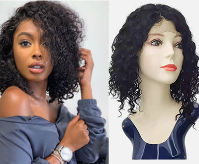 DRESSMAKER Lace Part Wig Short Bob Curly Human Hair Wigs Natural Color(Harper Max) DRESSMAKER HAIR OFFICIAL STORE