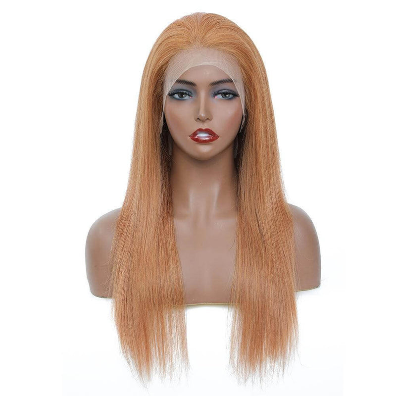 DRESSMAKER 13x4 Long Straight Lace Front Wig HD Lace Brown Human Hair Wig(